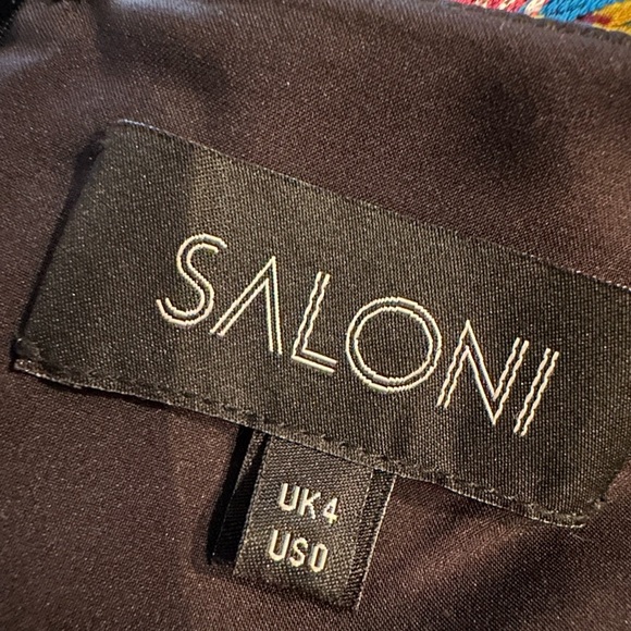 Saloni Colorful Floral and Leopard Print Dress size 0 - Picture 11 of 11